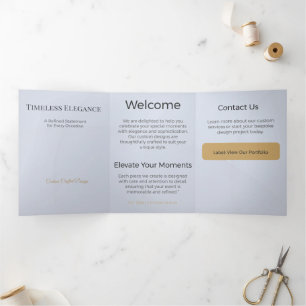 Trois Volets Carte Triptyque Design Minimaliste Élégant Neutre