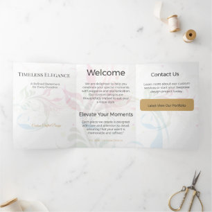 Trois Volets Carte Triptyque Design Minimaliste Élégant Neutre