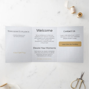 Trois Volets Carte Triptyque Design Minimaliste Élégant Neutre
