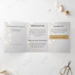 Trois Volets Carte Triptyque Design Minimaliste Élégant Neutre