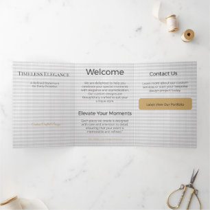Trois Volets Carte Triptyque Design Minimaliste Élégant Neutre