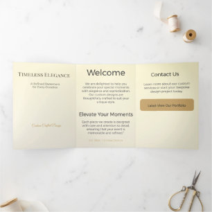 Trois Volets Carte Triptyque Design Minimaliste Élégant Neutre