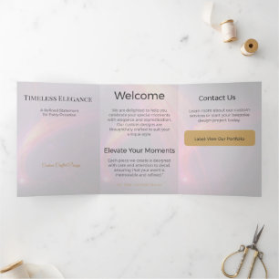 Trois Volets Carte Triptyque Design Minimaliste Élégant Neutre