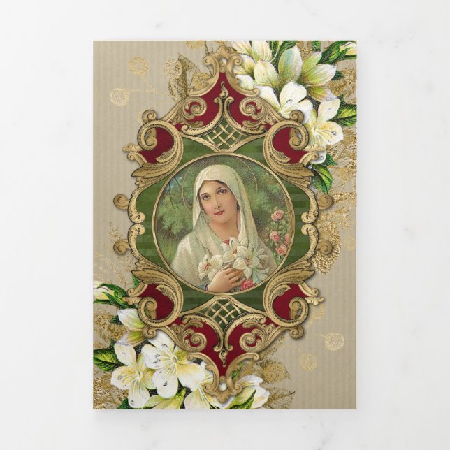 Trois Volets Carte triptyque religieuse pour l'offrande de mess (Page de couverture)