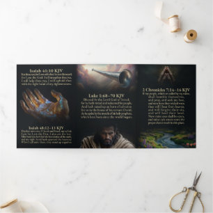 Trois Volets Écoute et recherche l'Eternel Dieu KJV Carte Tri-F