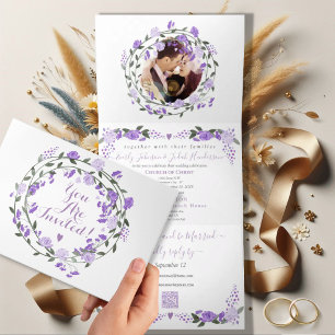 Trois Volets Faire invitation de mariage florale aux pivoines v