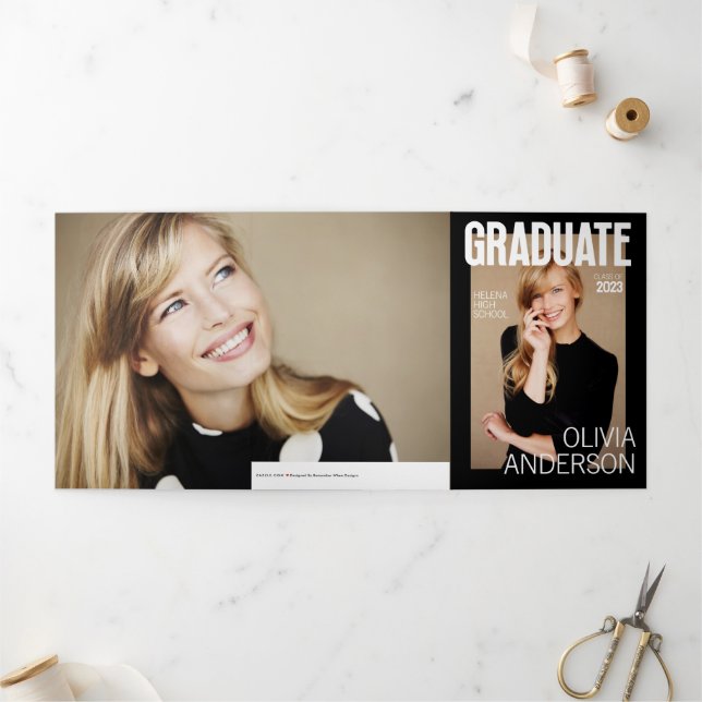 Trois Volets Faire-part de fin d'études du magazine tendance (Extérieur)