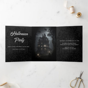Trois Volets Invitation à la fête d'Halloween sombre