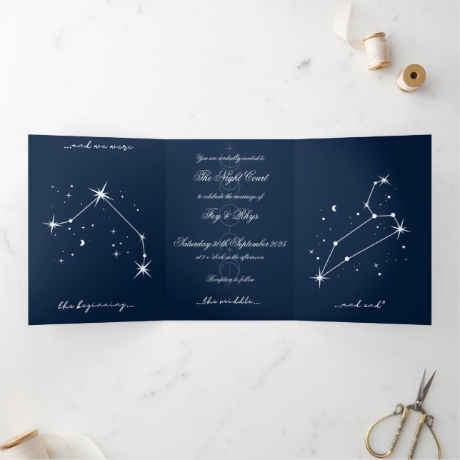 Trois Volets Invitation à un mariage romantique BookTok - Aries (Intérieur)