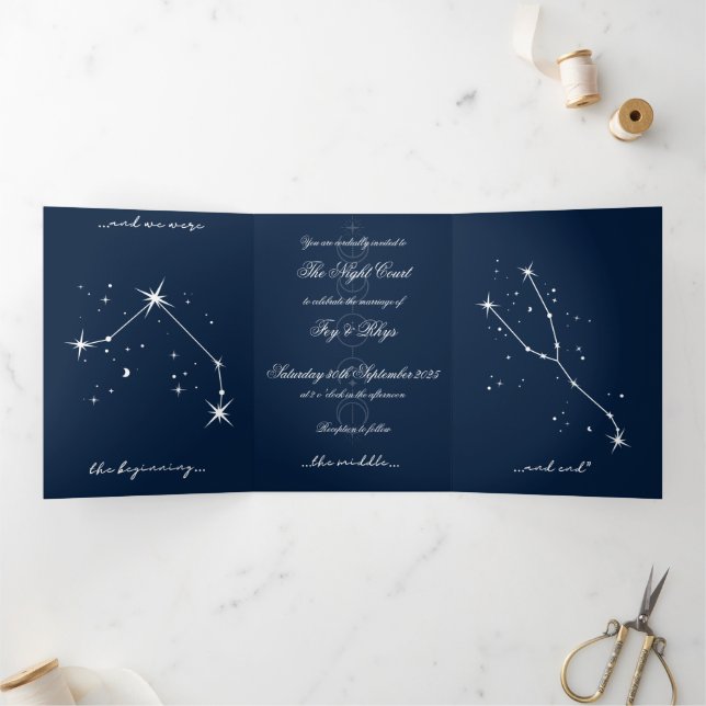 Trois Volets Invitation à un mariage romantique BookTok - Aries (Intérieur)