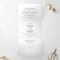 Invitation de mariage tri-pli simple classique
