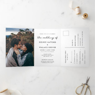 Trois Volets Invitation photo mariage simple