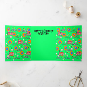 Trois Volets Joyeuse 10e carte d'anniversaire, #10 Green