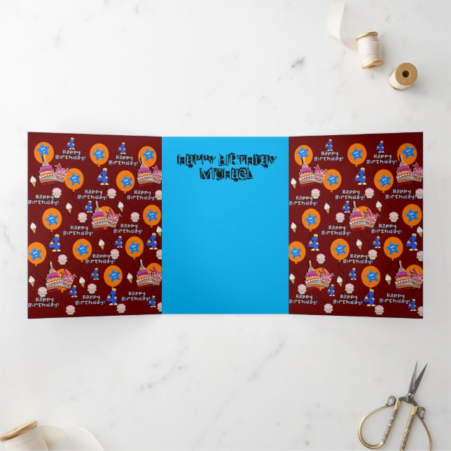 Trois Volets Joyeuse carte d'anniversaire 4, #4 Anniversaire ro (Intérieur)
