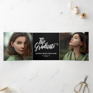 Trois Volets Le Faire-part Tri-Fold Multi Photo Graduate