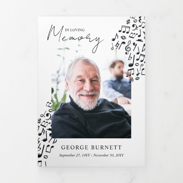 Trois Volets Programme funéraire Notes de musique Professeur de (Page de couverture)