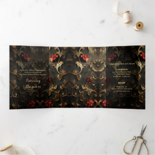 Trois Volets Rose et Gold Sweet 16 Party Invitation