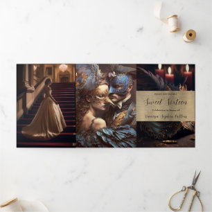 Trois Volets Sweet 16 Masquerade Party Invitation