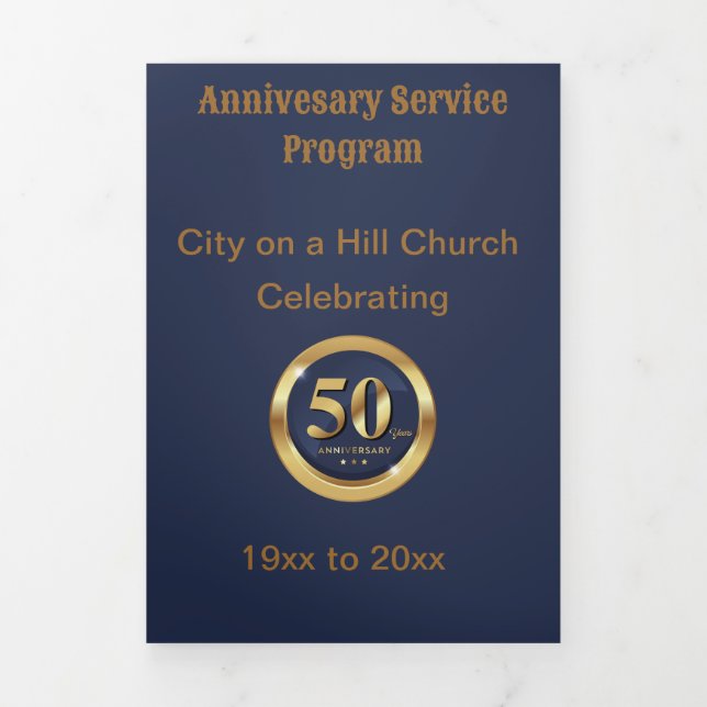 Trois Volets Trifold Church 50th Annivesary Programme (Page de couverture)