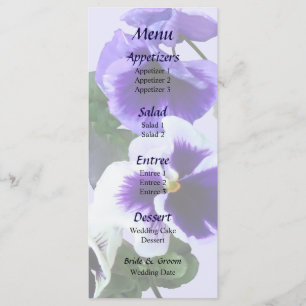 Trois volets violets dans un menu Mariage de ligne