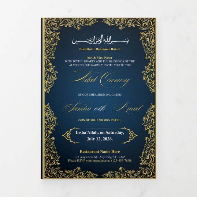 Trois Volets wedding invitation (Page de couverture)