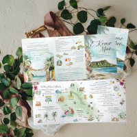 Week-end mariage | Oahu, Hawaii Invitation Tri-Fol