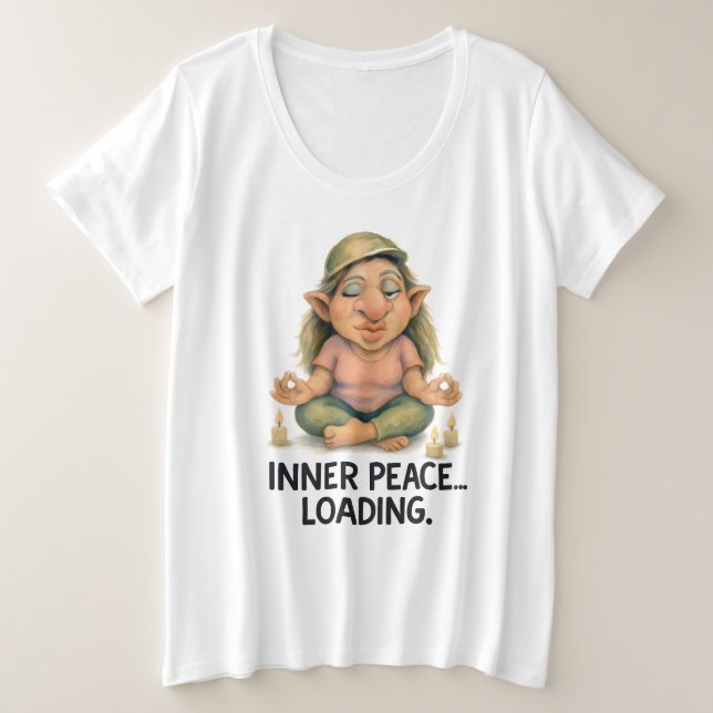 Troll Méditation Drôle - Citation Chargement Paix  (Design devant)