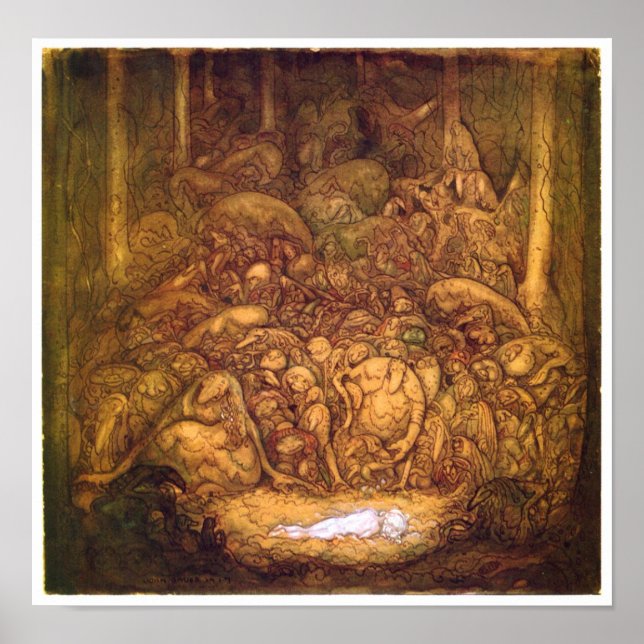 Trolls Racines Par John Bauer Poster (Devant)