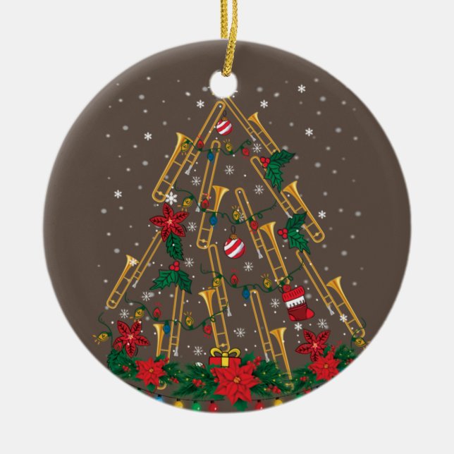 Trombone Arbre de Noël Ornements Funny Music Band (Devant)