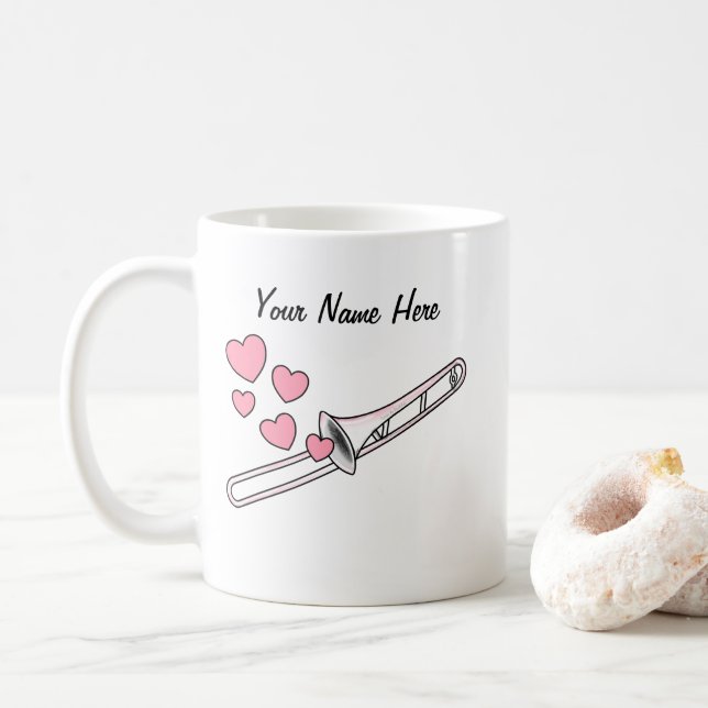 Trombone Custom Wedding Mug Brass Musicien (Avec donut)