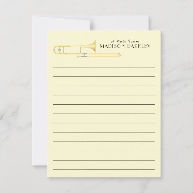 Trombone Musician Band Enseignant Carte de remerci (Devant)