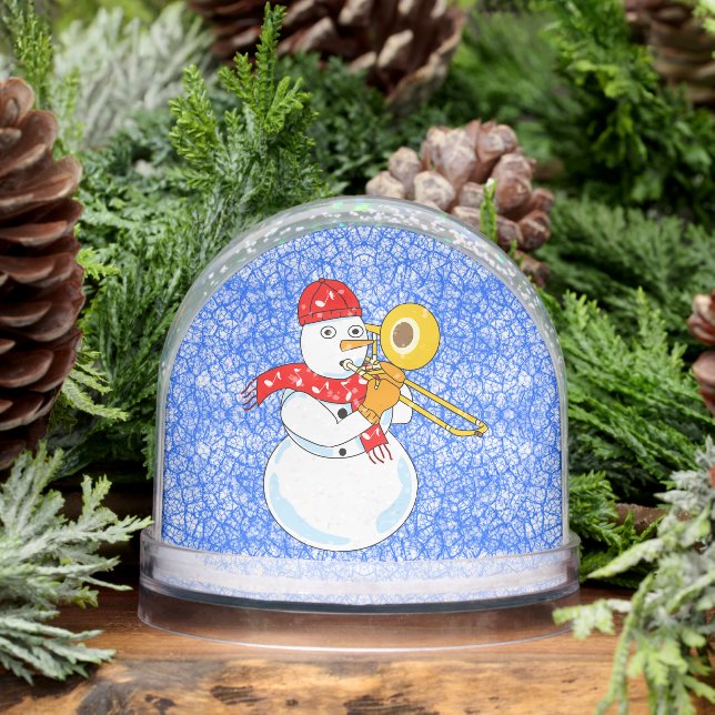 Trombone Snowman Snow Globe (Hiver)