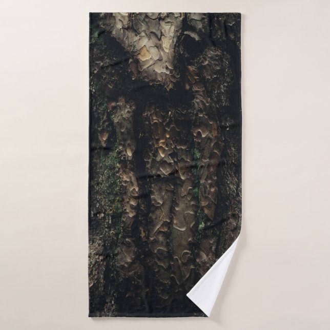 tronc d'arbre Brown et noir (Serviette de bain)