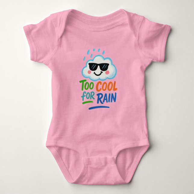 Trop Cool pour la Pluie | Body Bébé Nuage Mignon (Devant)