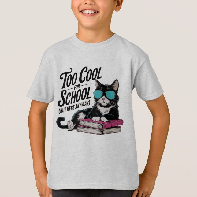 Trop Cool Pour Le T-shirt Enfants Tendance De L'Éc (Devant)