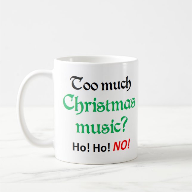 trop de noël musique café tasse (Gauche)