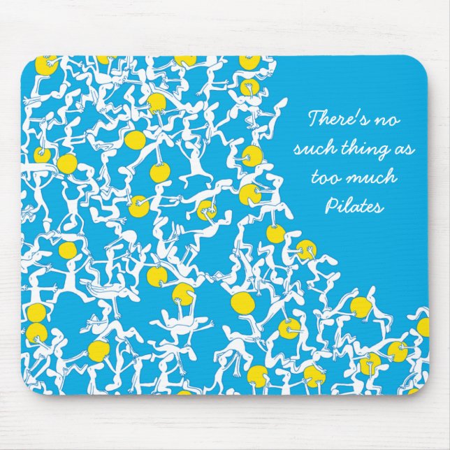 Trop de tapis de souris de Pilates, bleu (Devant)