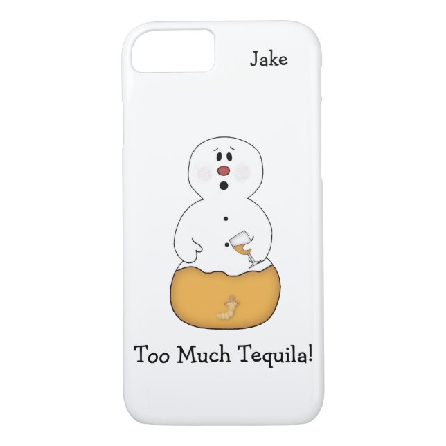 Trop de Tequila Snowman iPhone 7 Coque (Dos)