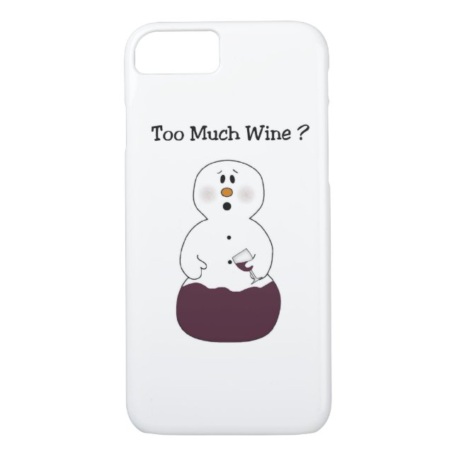 Trop de vin Snowman iPhone 7 Coque (Dos)