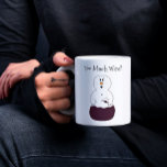Trop de vin Snowman Mug<br><div class="desc">Cette drôle de tasse de Snowman présente un bonhomme de neige qui a bu beaucoup trop de vin! Fait un grand cadeau d'éléphant blanc !</div>