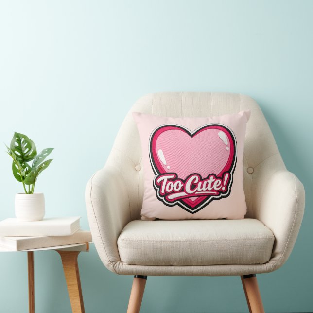 💗✨ “Trop Mignon !” Coussin en Forme de Cœur (Chaise)