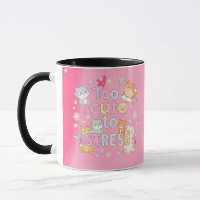Trop Mignon pour Mug de Stress – Tasse de Café Drô (Gauche)