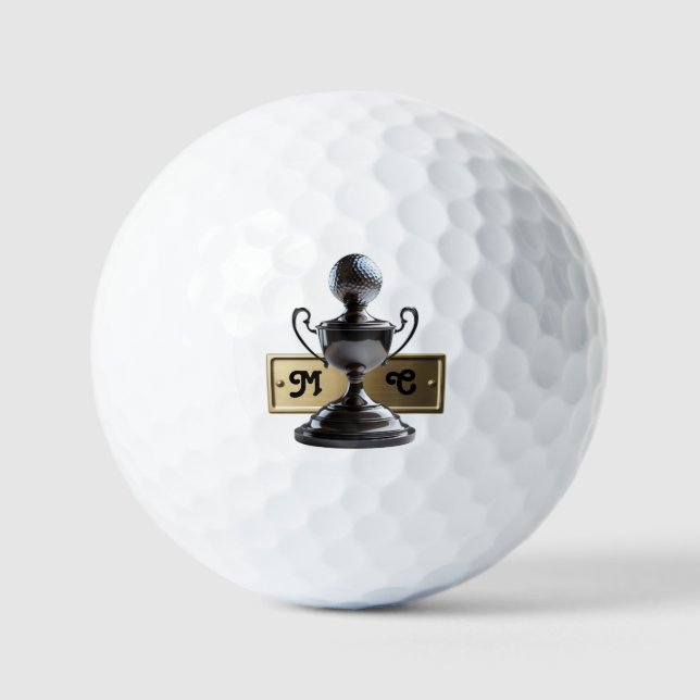 Trophée Balle de Golf avec Initiales de Typographi (Recto)
