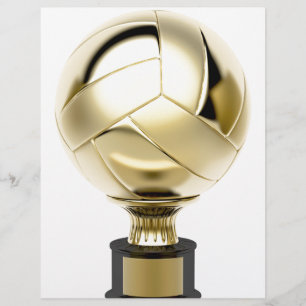 trophée de volley-ball en or