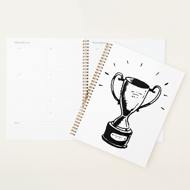 Trophée Dessiné à la Main Rétro Noir et Blanc Réco (Créateur téléchargé)