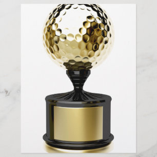 Trophée d'or avec balle de golf