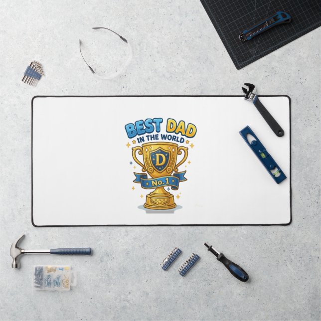 Trophée Doré Meilleur Papa du Monde (Poste de travail)