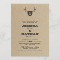 Trophée Rustique Gris Faire-part de mariage