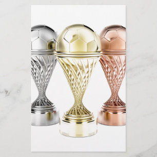 trophées de football en blanc