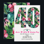 Tropical 40 40th Quarty Birthday Party Invitation<br><div class="desc">Tropical 40 40th Quarante Anniversaire Invitations de fête. Personnaliser pour tout événement.</div>